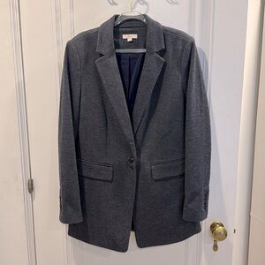 LOFT, Size 6, navy, herringbone pattern blazer